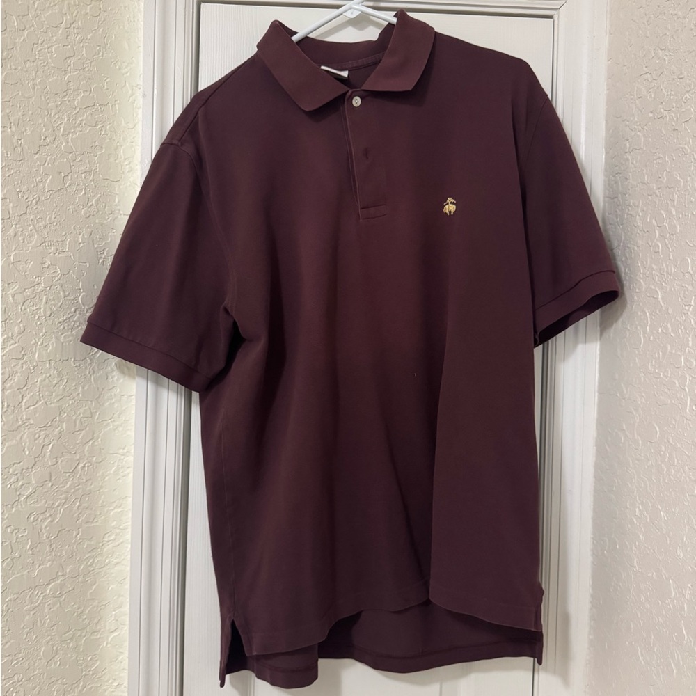 Brooks Brothers Men's Polo in Deep Wine with Gold Logo
